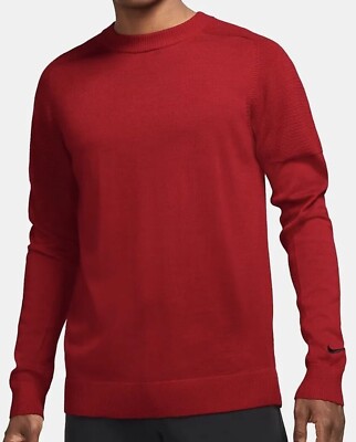 🐅 Nike Tiger Woods Sunday Red Golf Sweater, Size SMALL Crew Neck