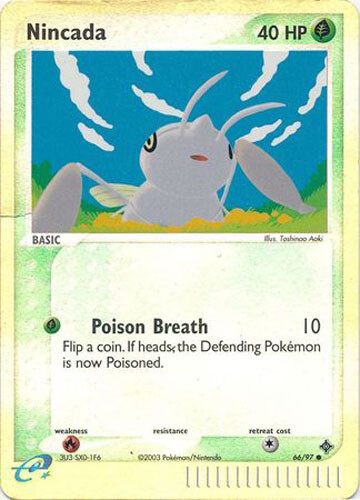 Pokemon Card - Dragon 66/97 - NINCADA (REVERSE holo-foil) - NM