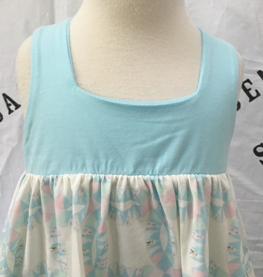 Girls Omi Jo Well Dressed Wolf Blue Quilt AH Aunt Heart Tunic Size 5