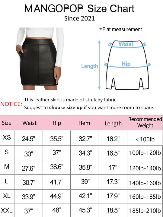 MANGOPOP Women High Waisted Mini Short Pencil Bodycon Faux Leather