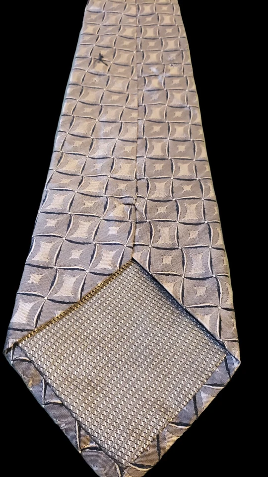 Corbata Louis Roth 100 % seda tostada negra geométrica de negocios para hombre sin etiqueta Foto 4 de 4