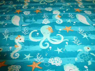 NEU Stoff 100 Baumwolle Patchwork Kinderstoff Maritim Krake