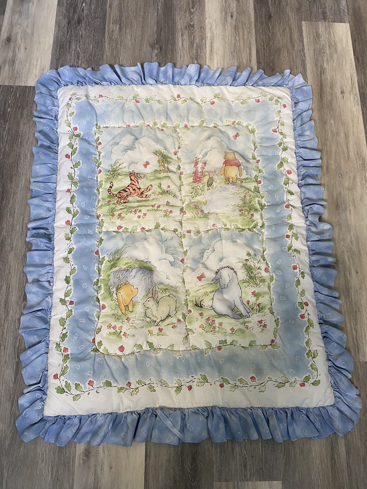 Vintage 90s Red Calliope Disney Classic Pooh Nursery Bedding Comforter