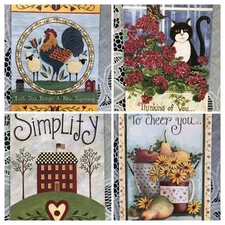 ASSORTED LEGACY / SALTBOX ILLUSTRATIONS GREETING CARDS - GET WELL  -YOU CHOOSE!