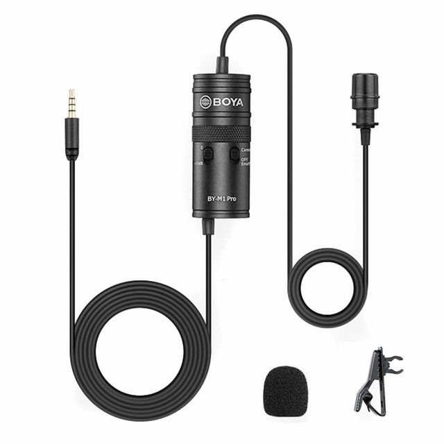 BOYA BYM1 PRO Lavalier Microphone Clipon Condenser Mic Wired 3.5mm 1/