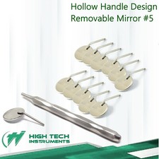 New Premium 12 x Dental Mouth Mirror Heads Stem Socket 5 Plain  Hollow Handle