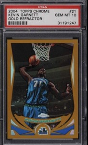 2004 Topps Chrome Gold Refractor Kevin Garnett /99 #21 PSA 10 POP 1! 🔥🔥🔥