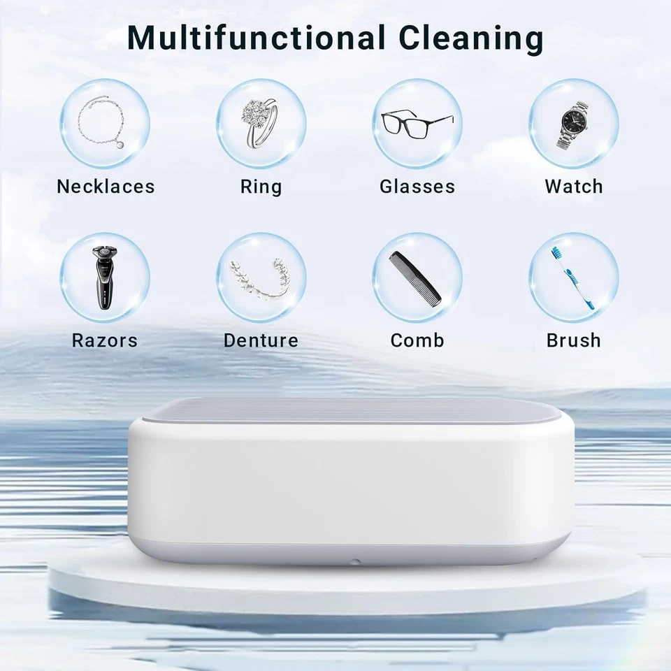 Limpiador ultrasónico de joyas dentadura vidrio reloj anillo baño tanque máquina de limpieza Foto 3 de 4