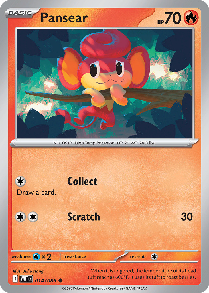 Pansear 14/86 Common | White Flare | Pokemon Card