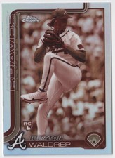 2025 Topps Chrome #90 Hurston Waldrep Sepia Refractors Rookie Atlanta Braves