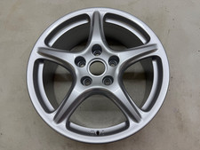 GENUINE PORSCHE 997 911 8 X 19 GLOSS SILVER FRONT 5 SPOKE ALLOY WHEEL