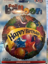 Kaleidoscope 18"  Round Foil Star   Happy Birthday  Balloon
