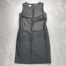 Talbots Womens Linen Sleeveless Dress Size 12 Charcoal Gray Lined Sheath Pencil