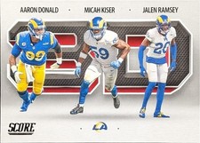2021 Score 3D #3D8 Aaron Donald,Jalen Ramsey,Micah Kiser Los Angeles Rams