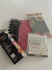 NEW! Happy Planner "CHECKERED BRIGHTS" Notebook 60 Sheets w/Zebra Pens- ALL NEW