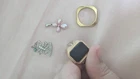 vintage costume jewelry ring lot pendant lot silver and gold tone jewelery