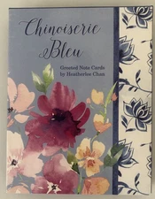 12 Leanin Tree Greeted Cards FULL COLOR, CHINOISERIE BLEU (Blue) Asian Style