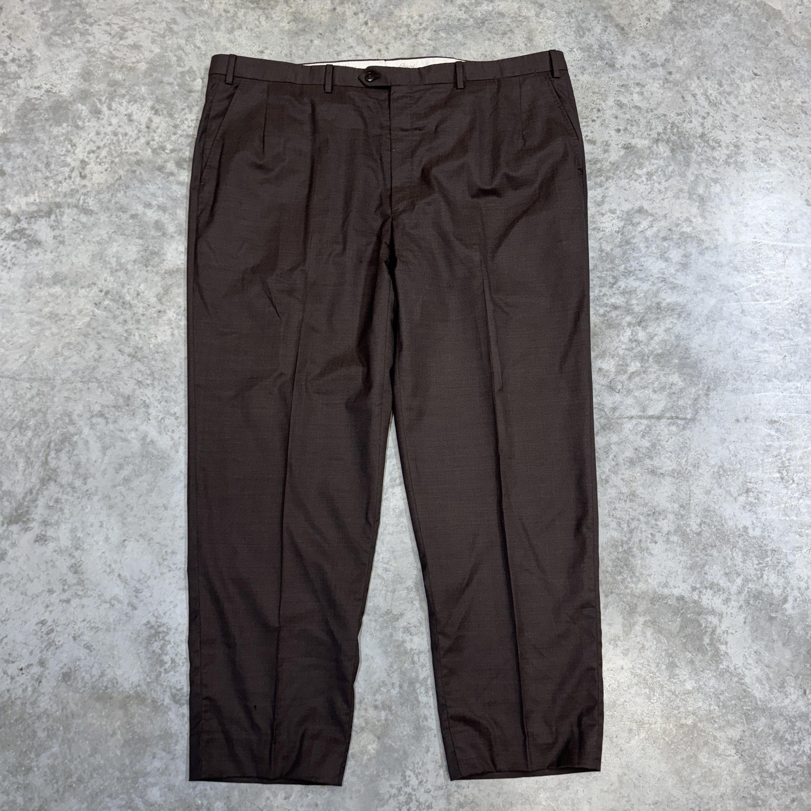 Brioni Dress Pants Mens 44x31 Brown Pleated Cannes USA Formal Wedding Office
