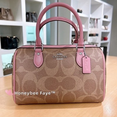 NWT Coach Rowan Satchel Bag In Signature Canvas CCD76 silver/dusty