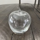 Tiffany & Co Crystal Clear Glass Apple Paperweight Signed Figurine Vintage