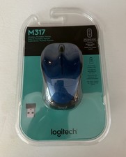 Logitech M317 Wireless Portable Mouse Blue New