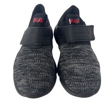 Fila Kids' Running Shoes Sneakers Black Gray Knit Strap Toddler