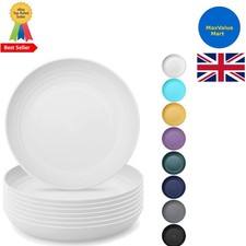 Modern 9-Inch Dishwasher Safe Plastic Plates - Unbreakable 8-Pack for Picnics