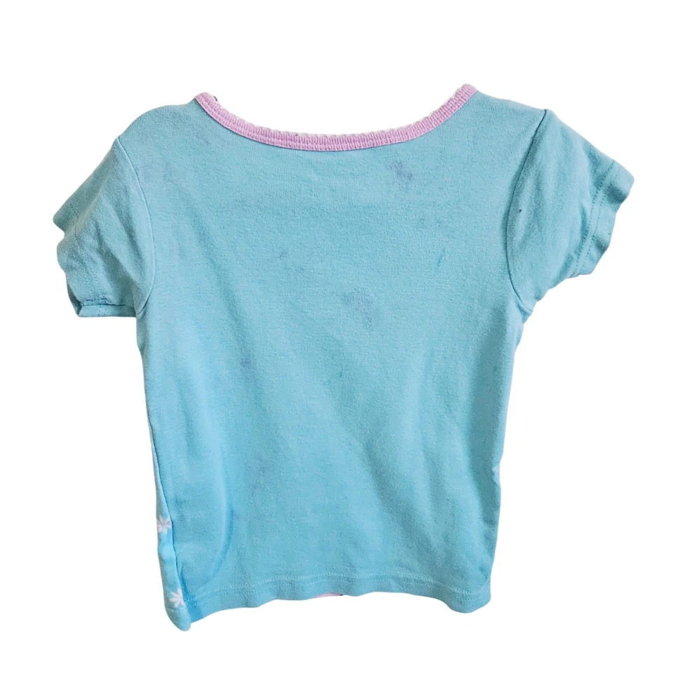 Disney Niñas Talla 5T Frozen Pijama Camiseta Azul Elsa Nieve Cómoda Salón Algodón Foto 3 de 4