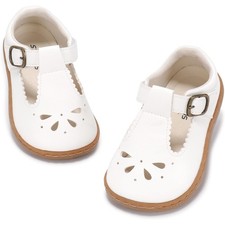 Girl Dress Shoes Mary Jane Flower School Shoes White 4