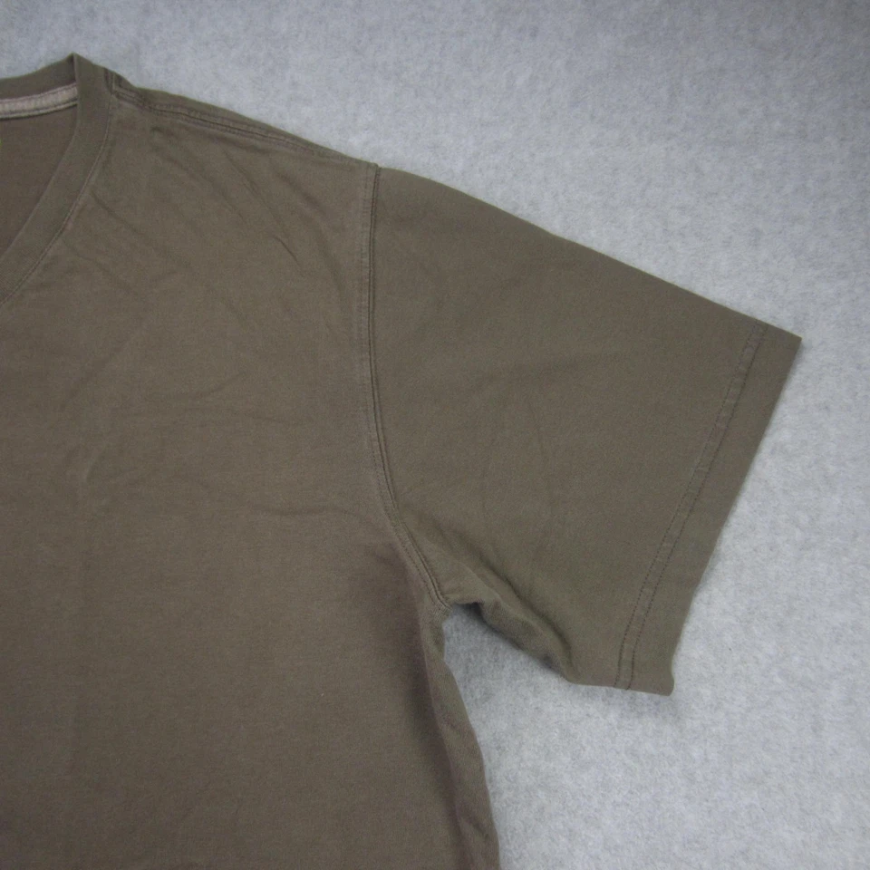 Camisa Eddie Bauer Para Hombres Alta XL Verde Oliva Legendwash Cuello en V Algodón Camiseta Foto 4 de 4