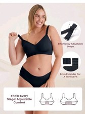 Momcozy Nursing Bras for Breastfeeding, XL, - Beige Black - NEW 2pcs