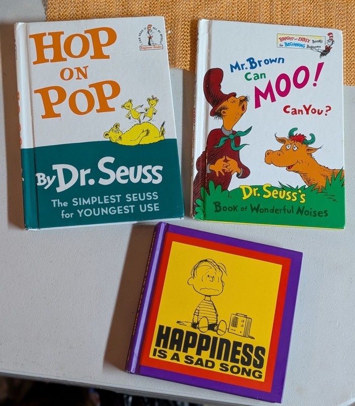 Bundle of 3 Dr. Seuss Charles Schulz 1963-1967 Vintage original Hard Cover Books