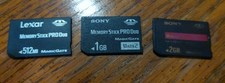 Sony Memory Stick Pro Duo 512MB, 1GB, 4GB, Lot of 3