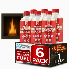 Premium Bio Ethanol Fireplace Fuel (6X 1 L) For Tabletop Fires, Stoves,Versatile
