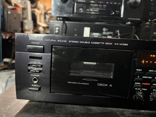 Vintage Yamaha Natural Sound Stereo Double Cassette Deck KX-W382 Black parts - Picture 2 of 8