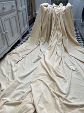 Vintage Cotton Velvet Curtains, XX LONG, Cream /Light yellow 70" W x 97 " L
