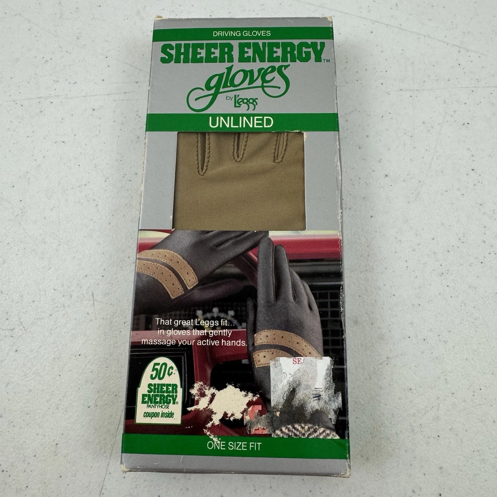 L'eggs Driving Gloves SHEER ENERGY Unlined Tan Camel Leggs VINTAGE