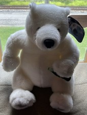 New Vintage 90s Coca Cola Polar Bear Plush Stuffed Animal With Bottle 12 Tall