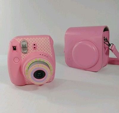Fujifilm Instax Mini 9 Flamingo Pink With Flower Decal And Camera Case TESTED
