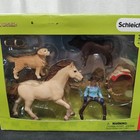 New Sealed Schleich Farm World Box Set #42419 Horse Lab Dog Calf Cow Girl Saddle