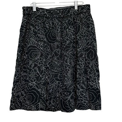 Anthropologie - 38 of 52 Conversations Skirt size 12, Black Floral A Line