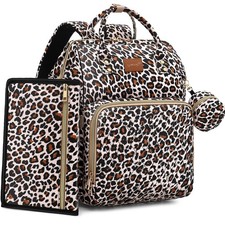 Stylish Waterproof Diaper Bag Backpack with Changing Pad Pacifier Case