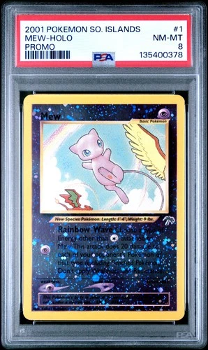 2001 POKEMON SOUTHERN ISLANDS PROMO #1 MEW-HOLO PSA 8