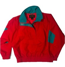 VTG Eddie Bauer Anorak Jacket Mens S Windbreaker Kangaroo Pocket 1/2 Zip 90s