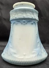 Vintage Milk Glass Lamp Light Shade Embossed 2-1/4" Fitter Blue Accented