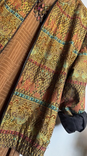 Egyptian Beaded Bomber Jacket | Everett Collection | L | Sequin Tapestry