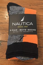 Sock Size 7-8.5 Shoe Size 9-1.5 Nautica Boys Socks 3 Pair