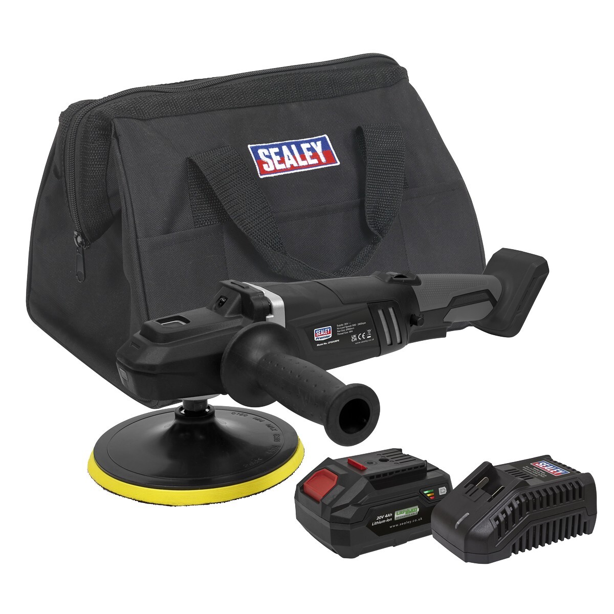 Sealey Brushless Rotary Polisher Kit Ø180mm 20V 4Ah SV20 Series Garage Worksh...