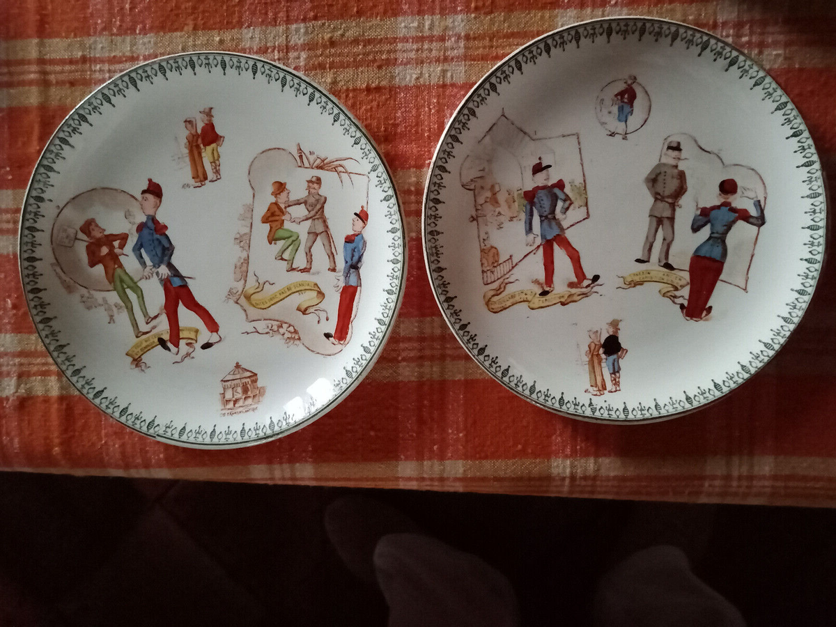 Assiette parlante militaire L'exercice  N°8 Terre de fer Choisy le Roi