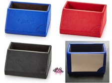 Campo Marzio Pebbled Faux Leather Desk business Card Holder 3 colors $38